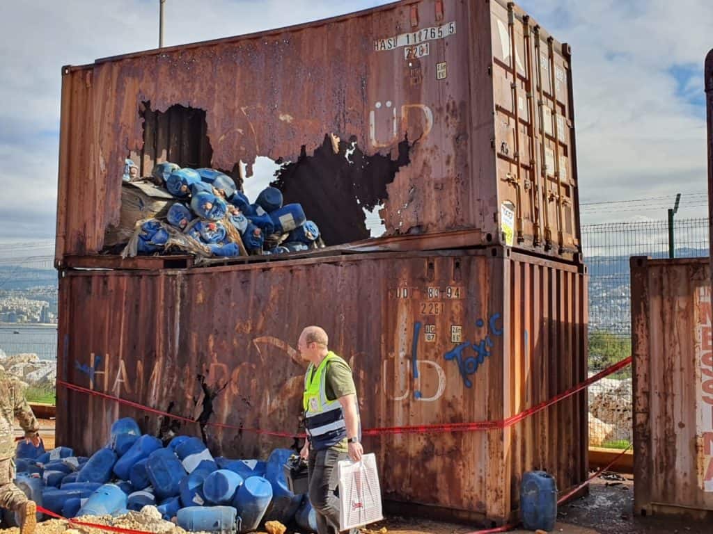 Artikel Gefahrgut Expertise in Beirut - Bild Container